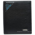 Hot wholesale classic elegant metal logo genuine leather carbon fiber wallet